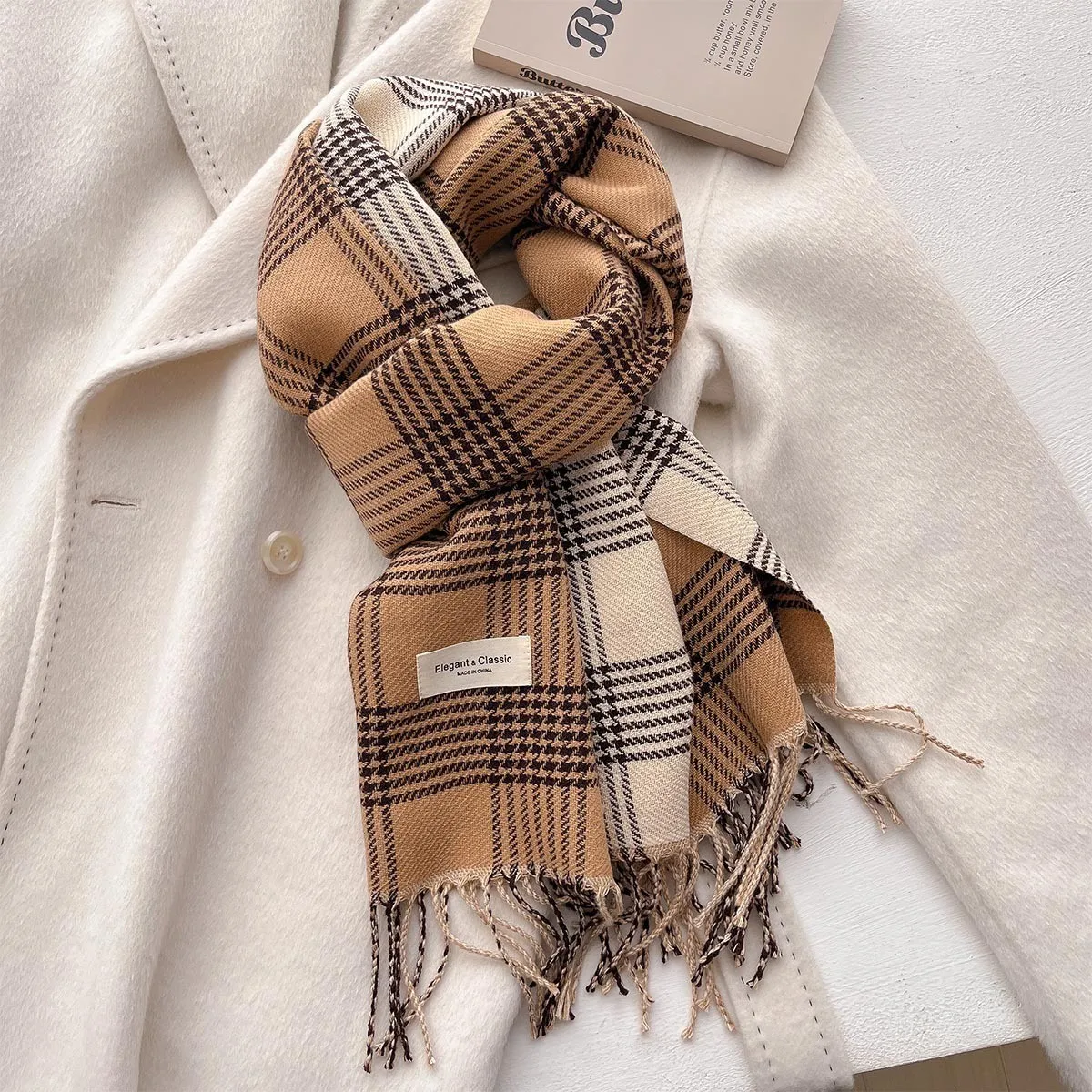 Autumn Winter Men Women Warm Scarf Double Sided Imitation Cashmere Shawl Thick Wrap Student Scarves Bufanda Echarpe Blanket