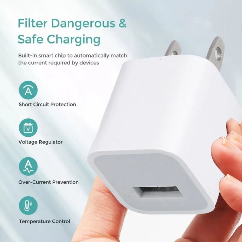 USB Wall Charger Adapter - Fast Charging Travel Adapter with US Plug