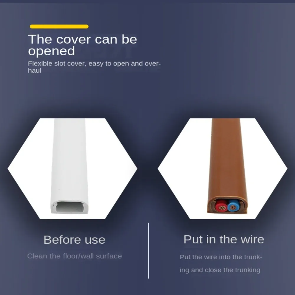 Description Picture 4 of itemSelf-Adhesive Floor Cord Cover Durable Anti-extrusion Extension Wiring Duct Protector Square Power Cable Protector