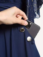 Fashion women's plus size explosions star print button pocket pleats butterfly sleeve elegant temperament dress - Image 4