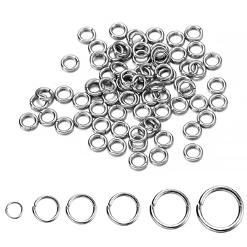 30-200 pezzi 3-25mm anello diviso in acciaio inossidabile aperto anelli singoli anelli di salto connettori per gioielli fai da te che fanno risultati accessori 1