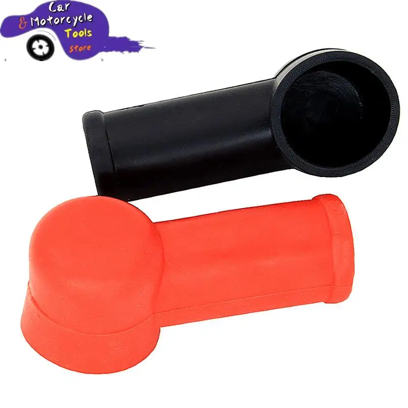 1Pair Rubber Car Motorcycles Battery Negative Positive Terminal Cover Cap Boot Insulating Protector Replacement Batteries Acc