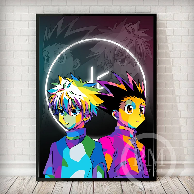 Quadro Hunter X Hunter Anime Gon Killua Pôster C/ Moldura A3