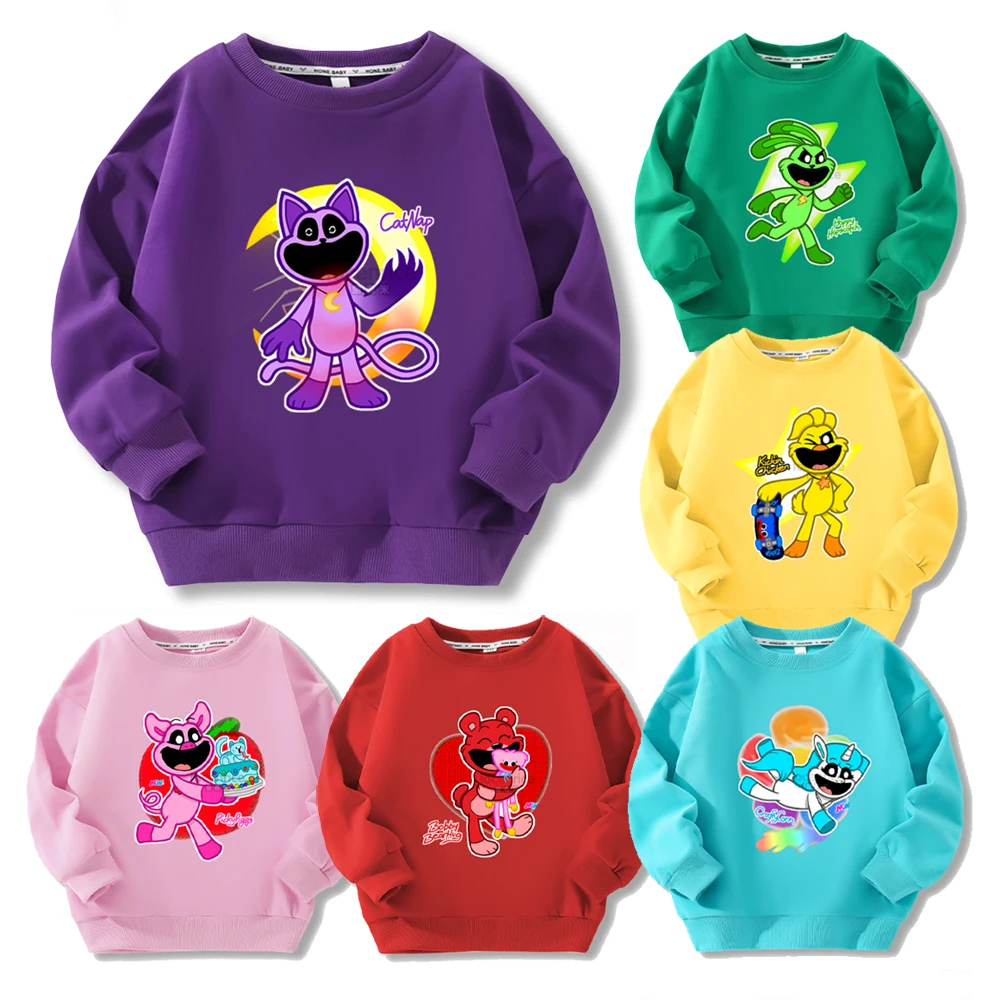 

New Cartoon Game Playtime Chapter 3 The Smiling Critters Autumn and Winter Round Neck Thin Section Long-sleeved Kids Sweater
