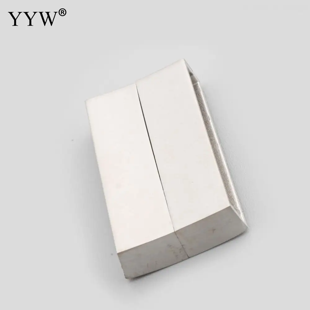 10PCs Stainless Steel Magnetic Clasp Rectangle 37x19x6mm Hole:Approx34x4mm Necklace Bracelet Clasp Jewelry Making DIY Connectors
