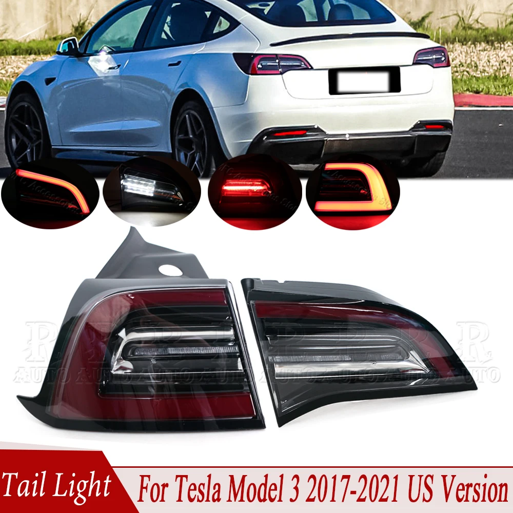 

For Car LED Turn Signal Indicator Brake Lamp Tail Light Outside Inside For Tesla Model 3 2017-2021 1077398-00-F 1502089-00-B