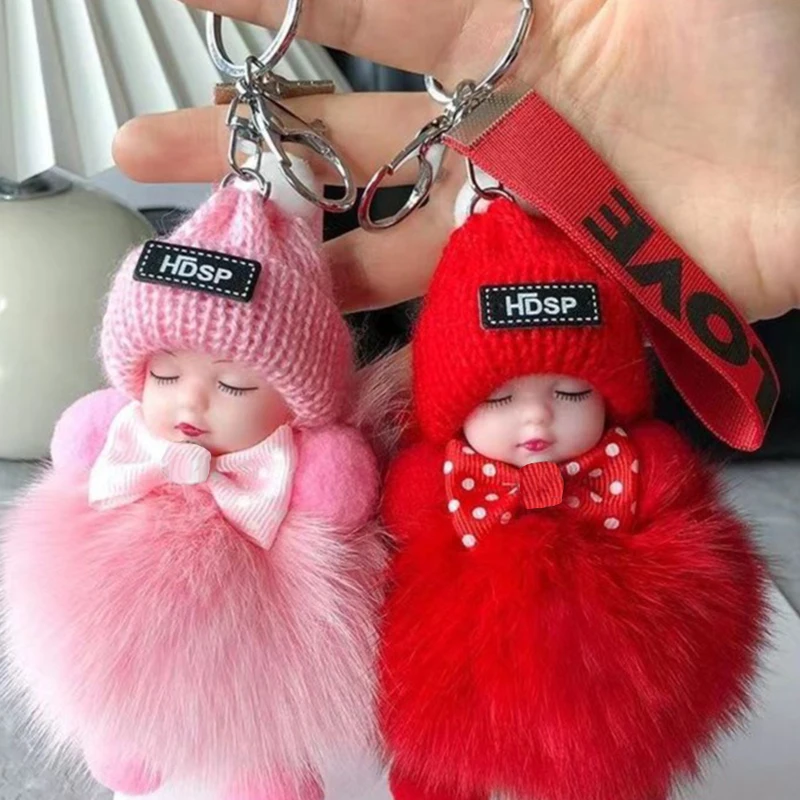 Fluffy Plush Doll Keychain - Cute Bag & Backpack Pendant Gift