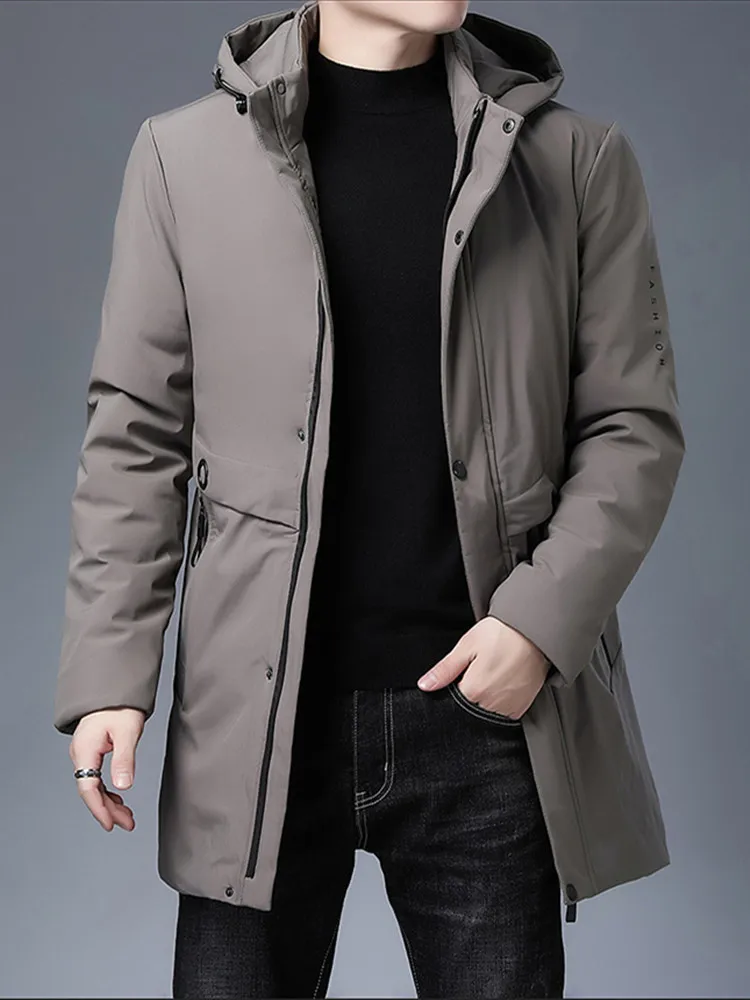 

Парка мужская зимняя средней длины, утепленная, с капюшоном, с подкладкой, с большими карманами, повседневная верхняя одежда, ветрозащитная