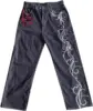 Y2K American Retro Gothic Jeans Women Trendy Embroidered Pattern Denim Trousers Men Harajuku Straight Loose Wide Leg Pants 2