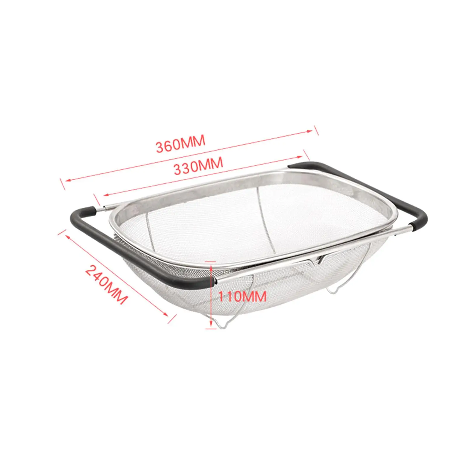 over The Sink Colander Retractable Breathable Drainage Home Kitchen Sink Draining Basket for Drain Rinse Vegetables Fruits 6