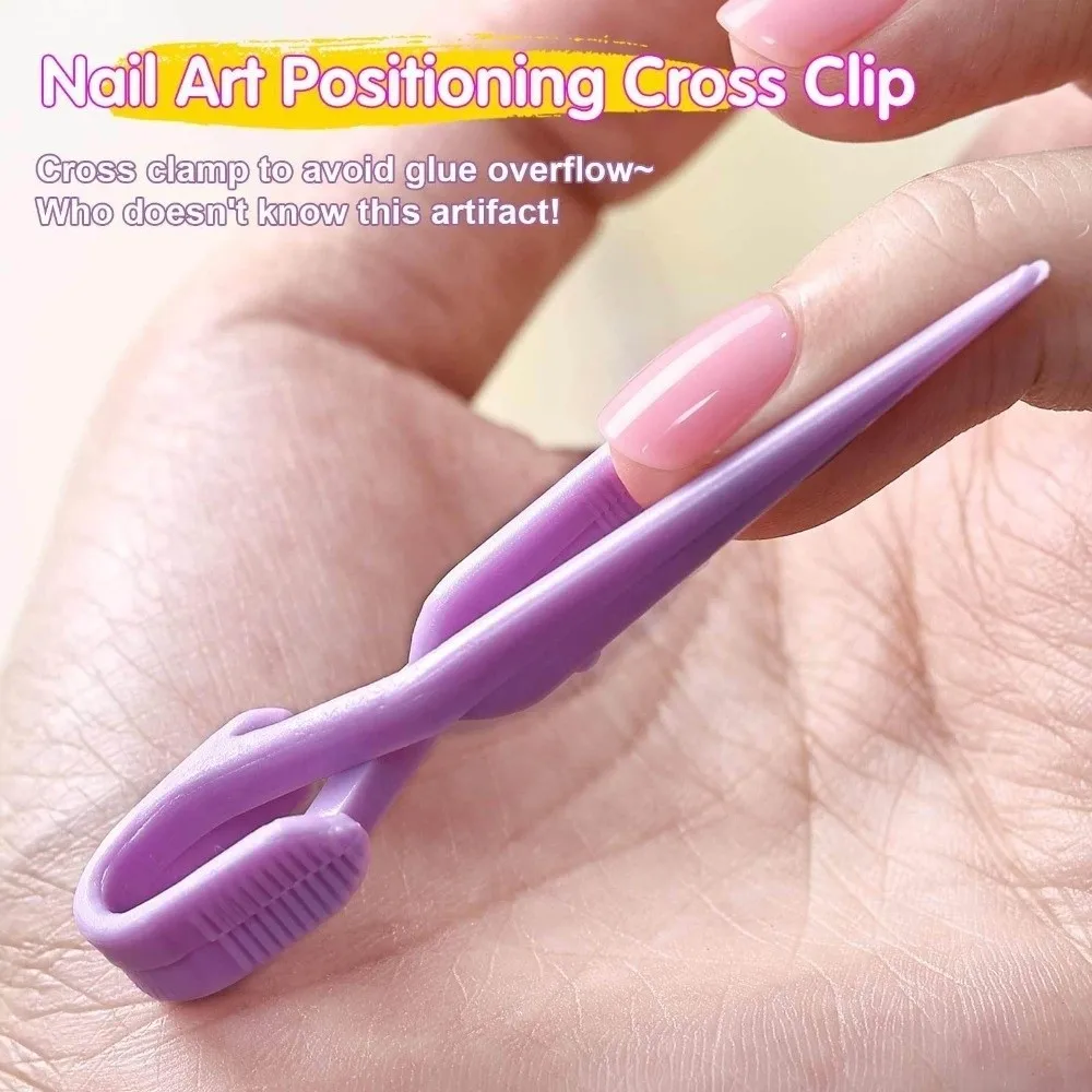 10PCS Portable Nail Oil Anti-Spill Clips Shaping Cross Shaping Tool Nail Art Positioning Clips Phototherapy Nail Auxiliary