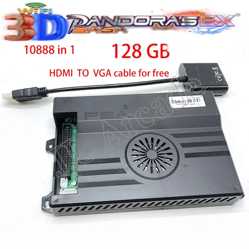 その他 3D Pandora's SAGA EX WIFI 128G 10888in1 128GB 3D Pandora Saga EX2 Arcade Box 10888 in 1 DIY Kit Game