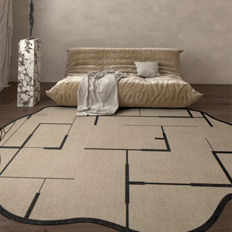 

Wabi-sabi Style Living Room Decoration Carpet Retro Minimalist Rugs for Bedroom Irregular Lounge Soft Rug Large Area Thicken Mat