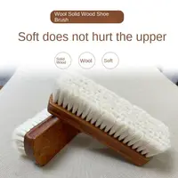 Soft Wool Shoe Cleaning Brush, Leather Care, Multifunctional Shoe Polish Brush, Boot Cleaner, Wooden Handle 1