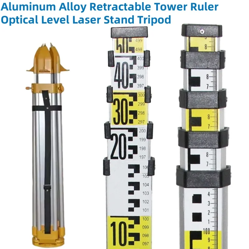 Aluminum Alloy Retractable Tower Ruler Optical Level Laser Stand Tripod ...