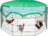 8 Panel Foldable Outdoor Backyard Metal Coop Chicken Cage Enclosure Duck Rabbit Cat Crate Playpen Exercise Pen with Weather 1