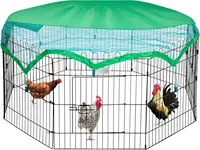 8 Panel Foldable Outdoor Backyard Metal Coop Chicken Cage Enclosure Duck Rabbit Cat Crate Playpen Exercise Pen with Weather 1