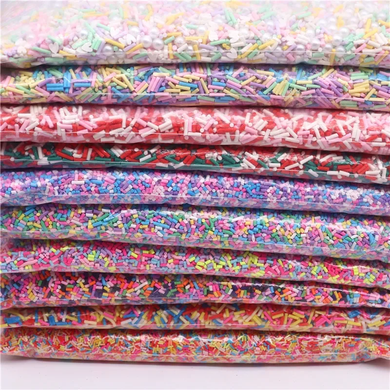 

490 г, оптовая продажа, искусственная глина, красочная длинная глина, горячая глина для творчества, крошечные милые украшения для ногтей