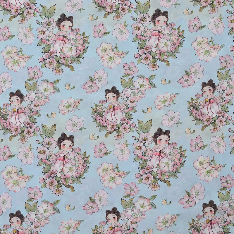 cotton fabric cotton poplin fabric pure cotton fabric Chinese style for DIY sewing clothes skirt Hanfu by half meter