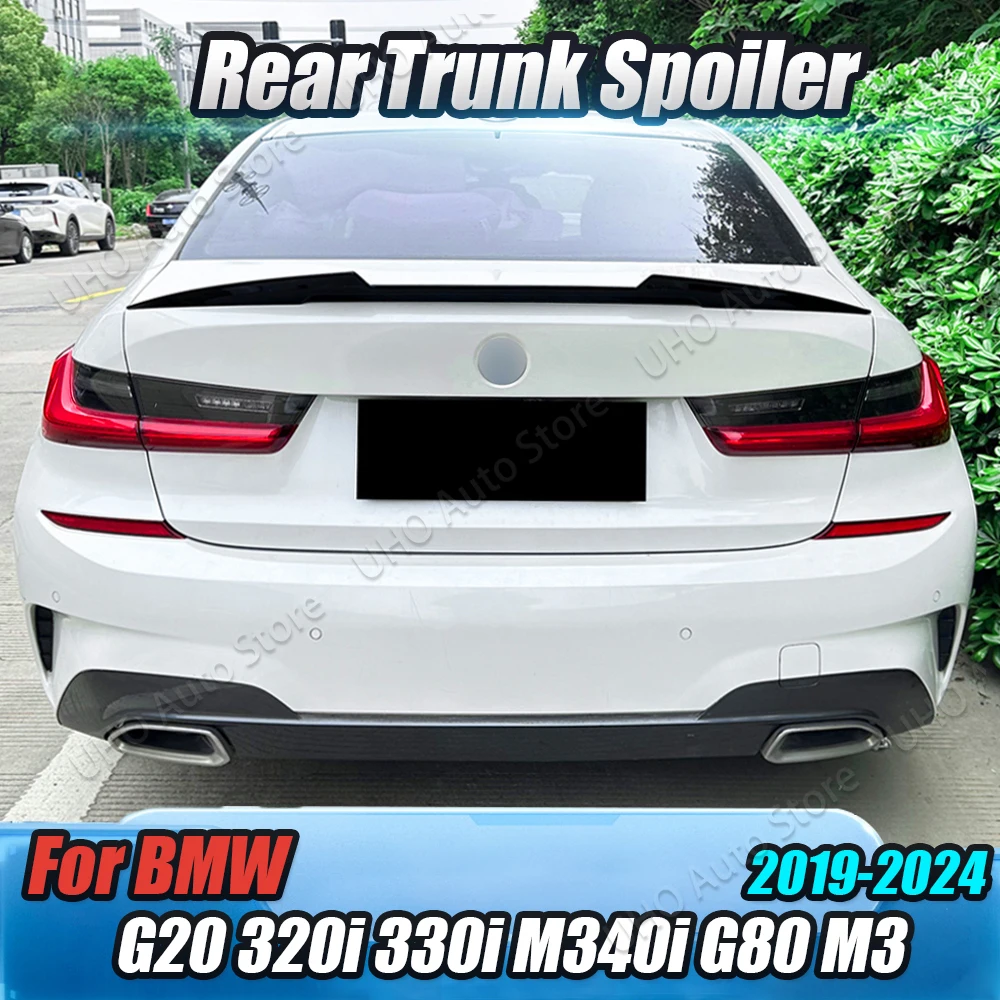 M4 스타일 자동차 리어 트렁크 루프 스포일러 테일 윙 바디 키트, 트렁크 리드 외부 립, BMW 3 시리즈 G20 G28 320i 325i 330i 2019-2024
