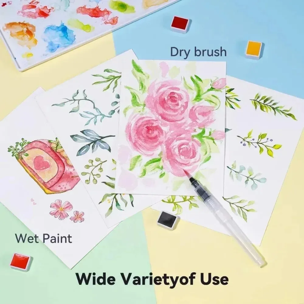 MeiLiang Watercolor Paint Set 36 Vivid Colors in Pocket Box with Metal Ring and Watercolor Brush Perfect for Students Beginne