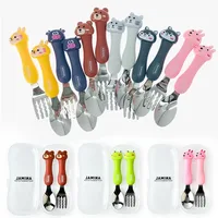 Tableware Cartoon Kids Spoon Fork Set Dessert Spoon for Children Fork Baby Gadgets Feed Kid Children's Cutlery for Kids Boxless 1