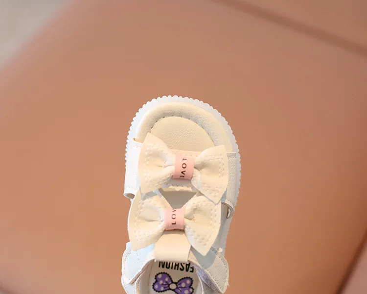 Summer Korean Style Baby Sandals Kawaii Bowtie Girls Toddler Shoes Soft Sole Antislip Infant Baby 1 Year Shoes First Walkers 6