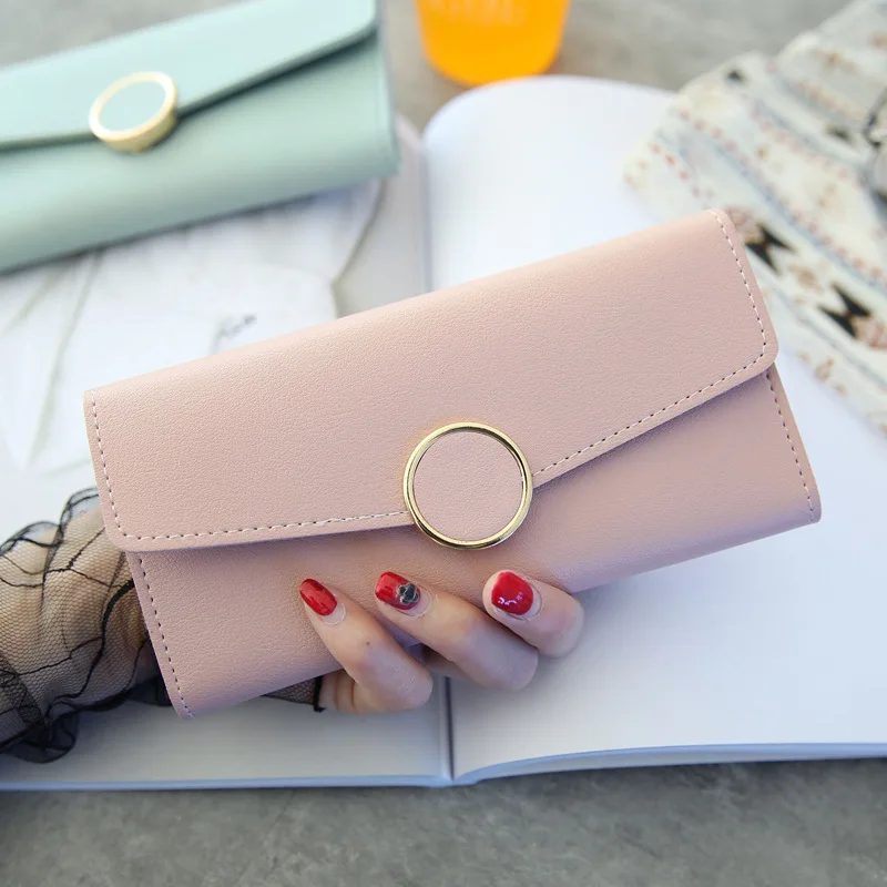 

Plain Lady Wallets Girls Money Pocket Card Holder Trendy Wallets Phone Clutch Bag Women Long Wallets Purses