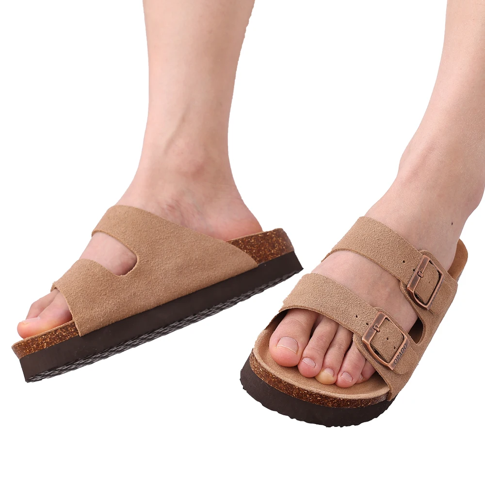 Eyriphy Women Cork Clogs Sandals Outdoor Beach Shoes Men Arch Support Slippers Flat Sandals Fashion Casual Home Shoes Cork Slide 6
