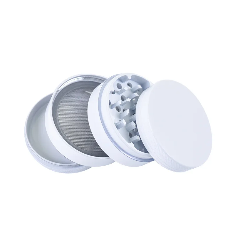 63mm White NON-Stick Ceramic Coated Herb Grinder Tobacco Smoke Herbal Crusher Spice Mill Shredder 4-Layer Smoking Accessories 3