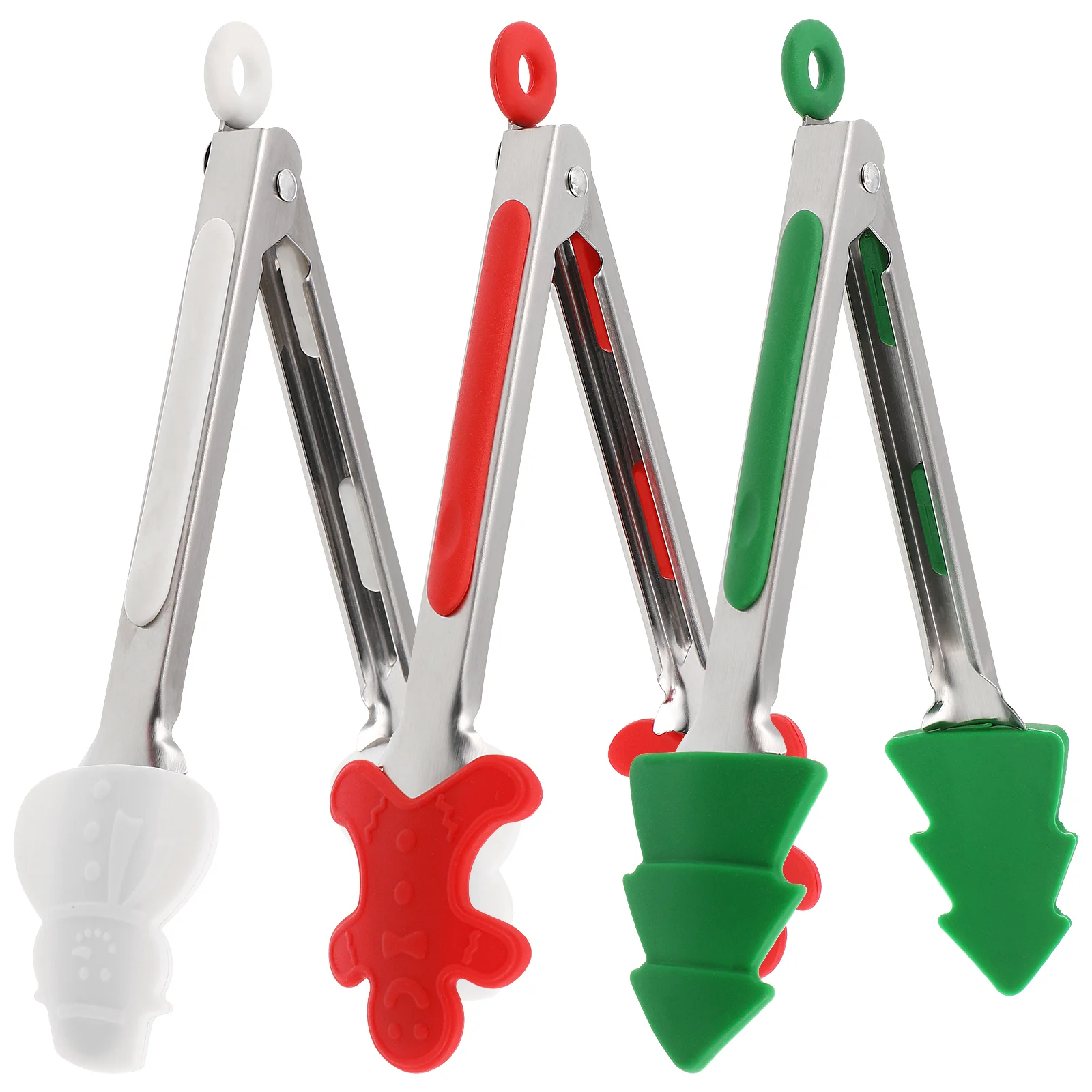 

Yardwe Buffet Christmas Food Tongs Silicone Kitchen Tongs Christmas Tree Snowman Gingerbread Man Shaped Food Clip Serving Food