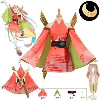 Principessa Cosmica Kaguya! Costume Cosplay Kaguya con Parrucca e Decorazione Posteriore, Abbigliamento per Cosplay Anime Kaguya, Esposizione Fumetti, Abbigliamento C