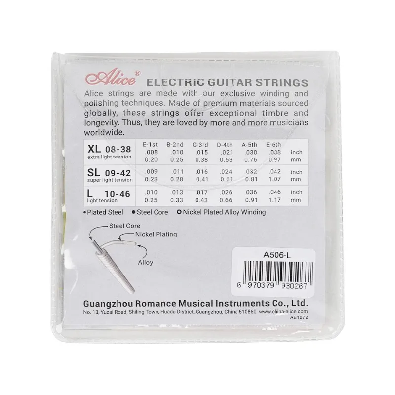 Alice's Set of Electric Guitar Strings with Steel Core Nickel Plated Alloy Wrapped Around A506-SL A506-L A503 Sets of Strings