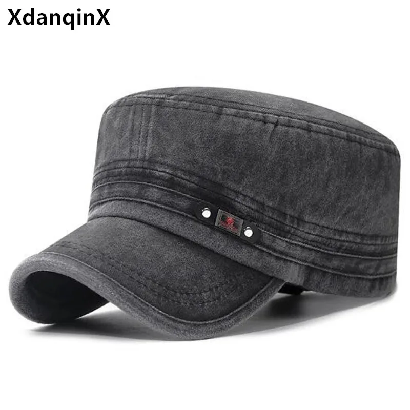 

Autumn Men's Cap Washable Cotton Military Hats Making Old Vintage Sports Golf Hat Flat Caps For Men Camping Fishing Cap Navy Hat