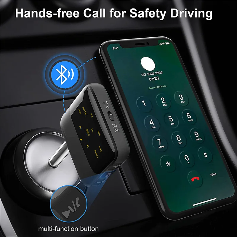 Bluetooth 5.2 Adapter for Car Headphones Speaker TV PC