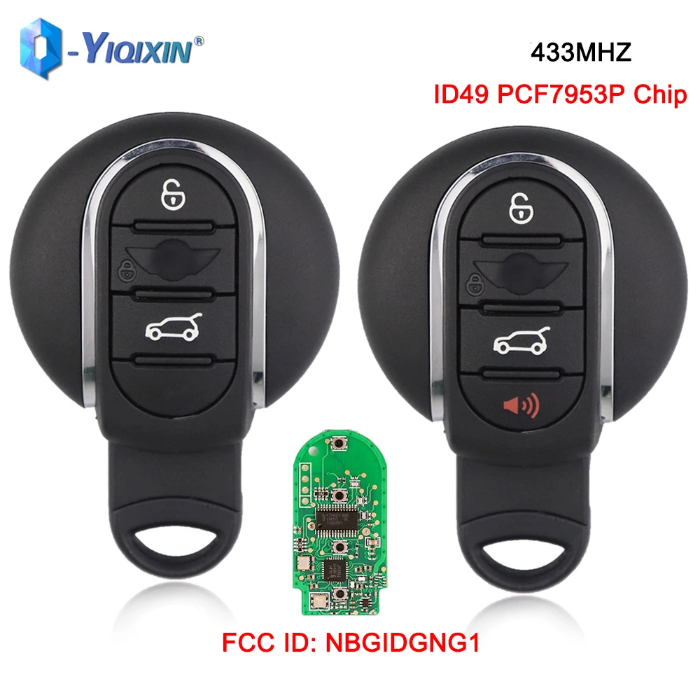 YIQIXIN Smart Key 434MHz For BMW Mini Cooper Clubman F55 F56 2015 2016 2017 2018 ID49 PCF7953P Keyless Car Remote NBGIDGNG1 Fob