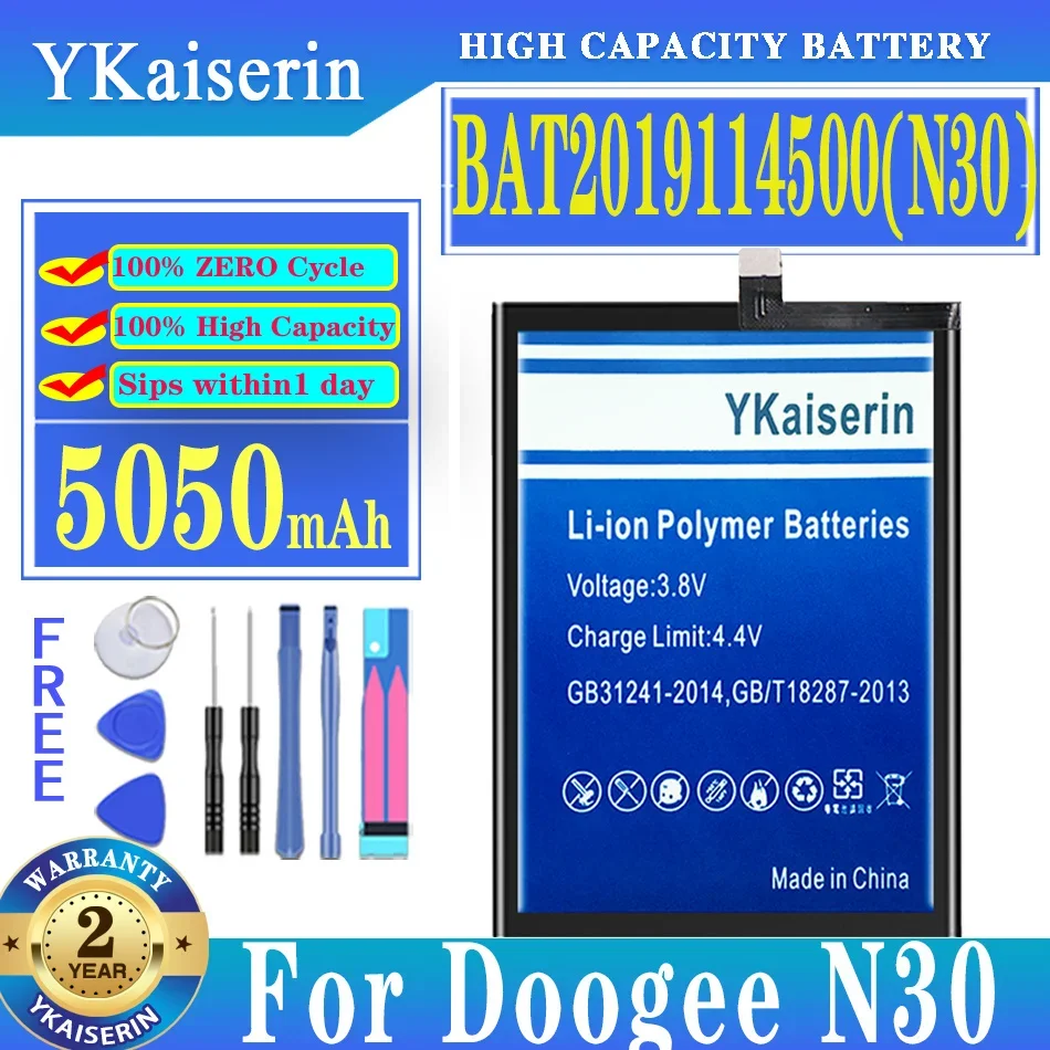 

YKaiserin BAT2019114500 Battery For Doogee N30 N 30 + Toolkit