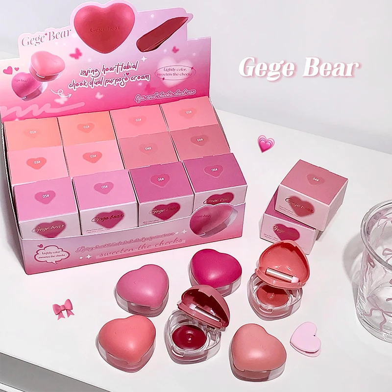 Gegebear Love Lip and Cheek Cream Matte Powder Soft Color Love Valentine's Day 4