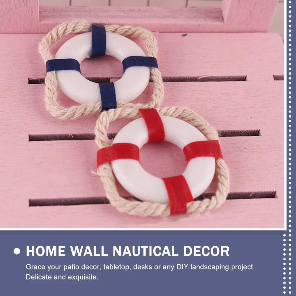 

20 Pcs Mini Life Buoy Beach Decor Wall Decoration Decorations for Room Decorate