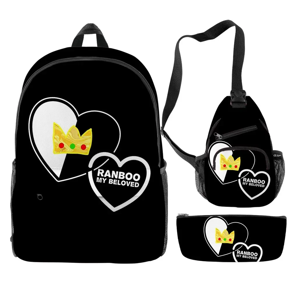 Ranboo Sonho Smp Merch 3 Pfamiliare S/Set Saco Escolar De Viagem Saco Lalpis Crossbody Bil Terno Para Criancia As Aldult 2024