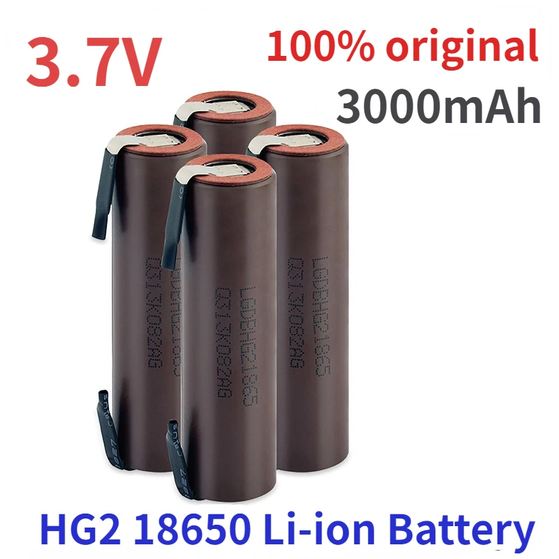 Original Battery 18650 HG2 3000mAh with Strips Soldered Batteries for