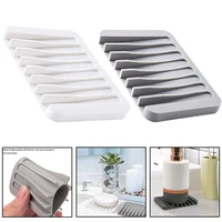 1pc Silicone Self Draining Soap Dishes Innovative Soap Holder Saver Anti-slip Mat Soap Dish Storage Rack Dispensers Soap Tray 1