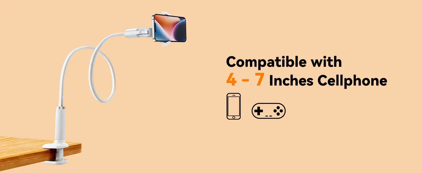 Flexible Gooseneck Phone Holder For Bed And Desk Clamp Mount_voghion.com