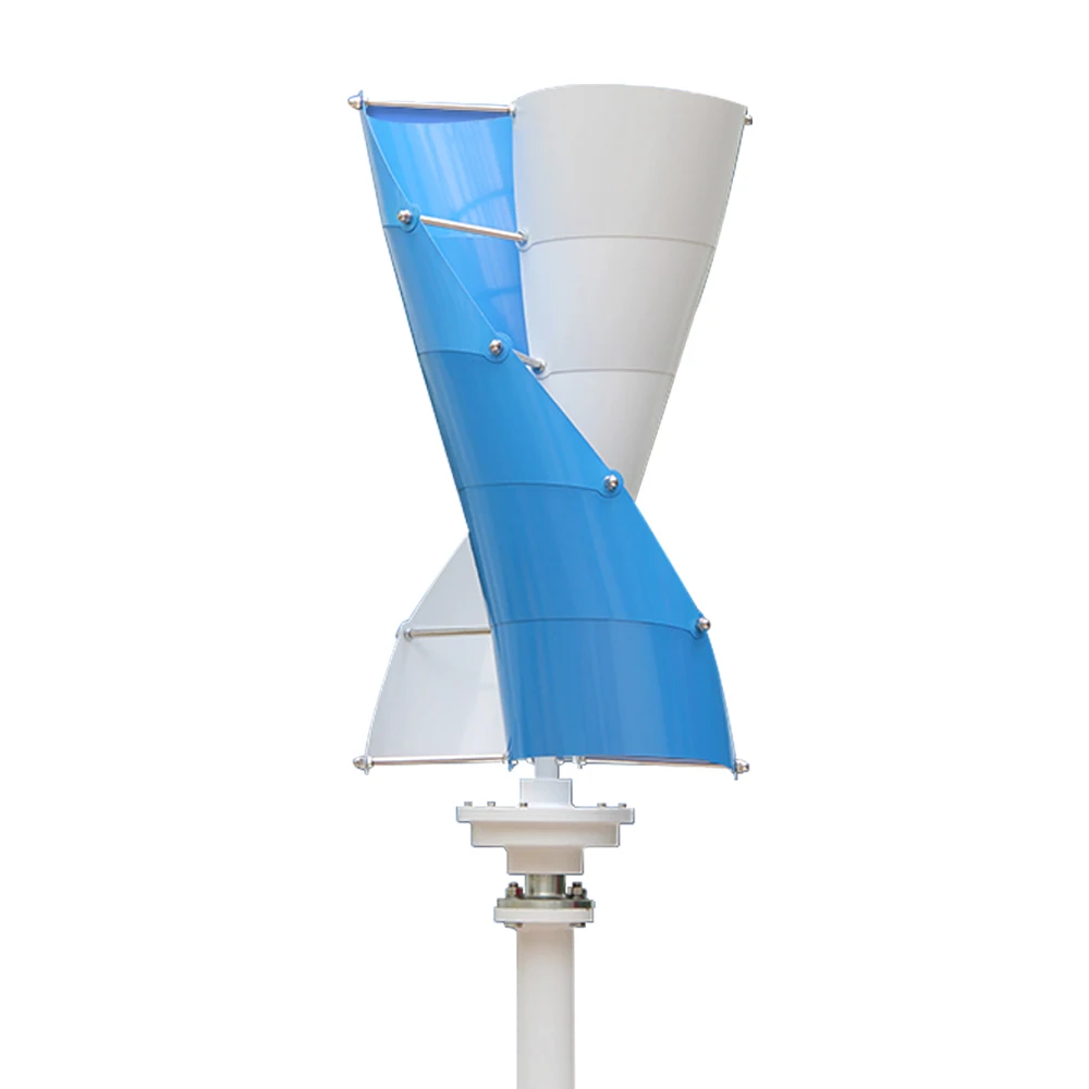 Spiral Wind Vertical Turbine Generators 2000W 3000W 12v 24v Alternative Free Energy Windmill With MPPT Hybrid Controller Homeuse