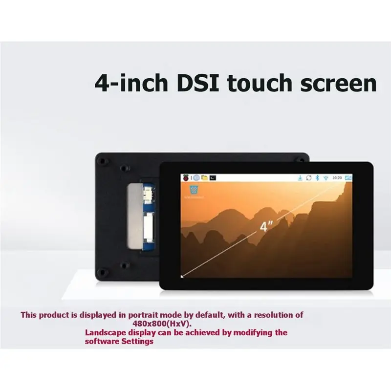 FEDI-라즈베리 파이5 호환 4인치 DSI LCD 디스플레이 용량성 터치스크린 480X480 해상도 파이 보드 DIY 프로젝트용