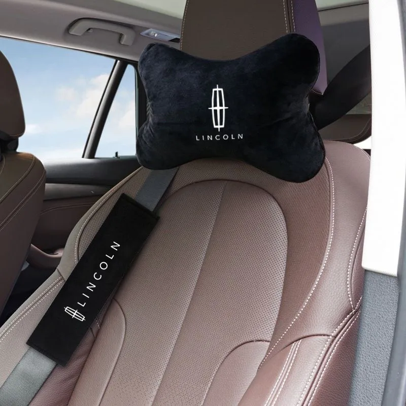 Car Headrest Neck Pillow Seat Belt Shoulder Pad Fit For Lincoln MKZ MKX Aviator Navigator Continental Corsair MKC MKT Nautilus