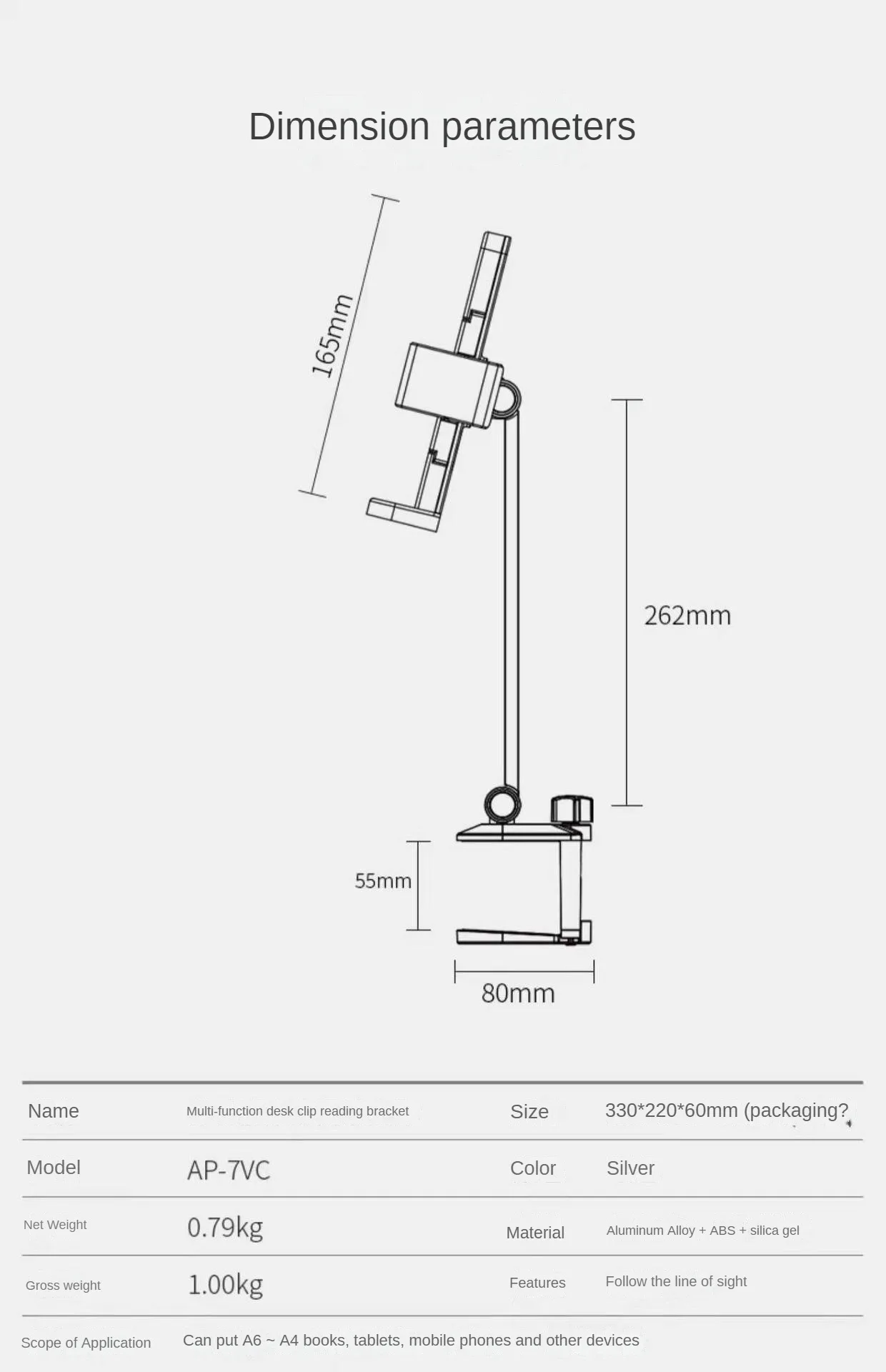 Tablet Holder, suporte para livros de todos