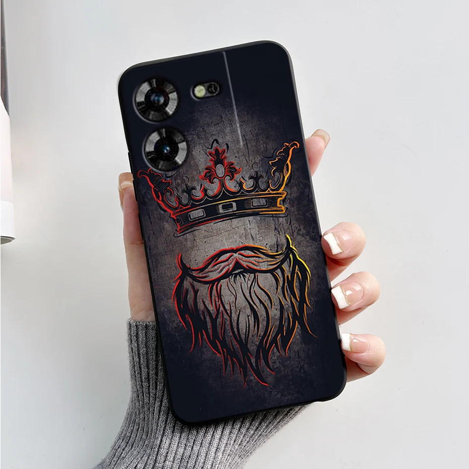 Stylish Black Silicone Phone Case with Pattern - Slim and Soft  Cover