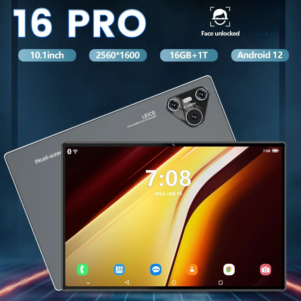 2025 Pad 16 Pro tablette 5G double SIM 10000mAh tablette 10 pouces Android PC 22GB + 2TB WIFI Snapdragon 870 tablettes pour enfants enfants onglet