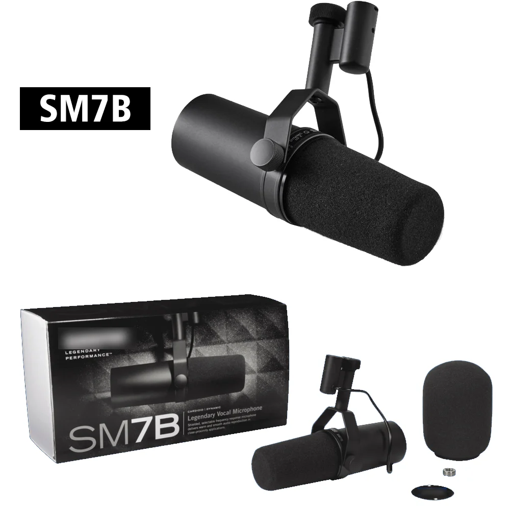 

SM7B Professional Vocal Dynamic Microphone for Studio Recording Broadcasting Podcasting Streaming with Wide Range Frequency